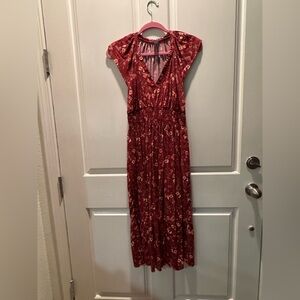 Old Navy Red Floral Maxi Dress